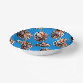 Tigerkopf-Musterdesign Blau  Pappteller (Gewinkelt)