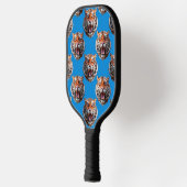 Tigerkopf-Musterdesign Blau Pickleball Schläger (Links)