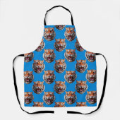 Tigerkopf-Musterdesign Blau Schürze (Vorderseite)