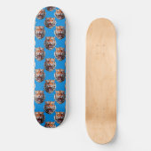 Tigerkopf-Musterdesign Blau Skateboard (Vorderseite)