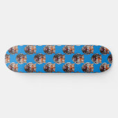 Tigerkopf-Musterdesign Blau Skateboard (Horizontal)