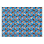 Tigerkopf-Musterdesign Blau Tischdecke (Vorderseite (Horizontal))