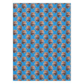 Tigerkopf-Musterdesign Blau Tischdecke (Vorderseite)