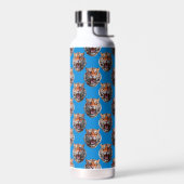 Tigerkopf-Musterdesign Blau Trinkflasche (Links)
