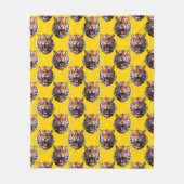 Tigerkopf-Musterdesign Gelb Fleecedecke (Vorderseite)