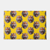 Tigerkopf-Musterdesign Gelb Fußmatte (Vorderseite)