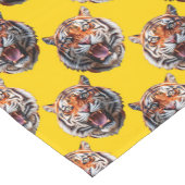 Tigerkopf-Musterdesign gelb Kurzer Tischläufer (Ecke)