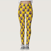 Tigerkopf-Musterdesign Gelb  Leggings (Vorderseite)