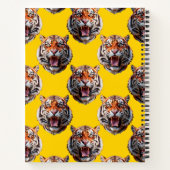Tigerkopf-Musterdesign Gelb Notizblock (Rückseite)