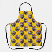 Tigerkopf-Musterdesign gelb Schürze (Vorderseite)