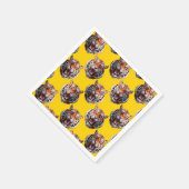 Tigerkopf-Musterdesign Gelb Serviette (Ecke)