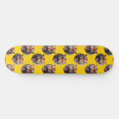 Tigerkopf-Musterdesign Gelb Skateboard (Horizontal)