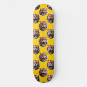 Tigerkopf-Musterdesign Gelb Skateboard (Vorderseite)