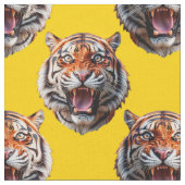 Tigerkopf-Musterdesign Gelb Stoff (Nahaufnahme)