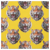 Tigerkopf-Musterdesign Gelb Stoff (Muster)