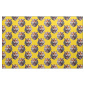 Tigerkopf-Musterdesign Gelb Stoff (Fat Quarter (45,7 x 55,9 cm))