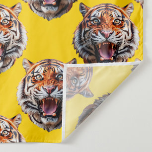 Tigerkopf-Musterdesign Gelb  Stoff