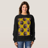 Tigerkopf-Musterdesign Gelb  Sweatshirt (Vorne ganz)