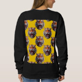 Tigerkopf-Musterdesign Gelb  Sweatshirt (Rückseite)