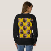 Tigerkopf-Musterdesign Gelb  Sweatshirt (Schwarz voll)