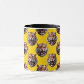 Tigerkopf-Musterdesign gelb  Tasse (Zentrum)