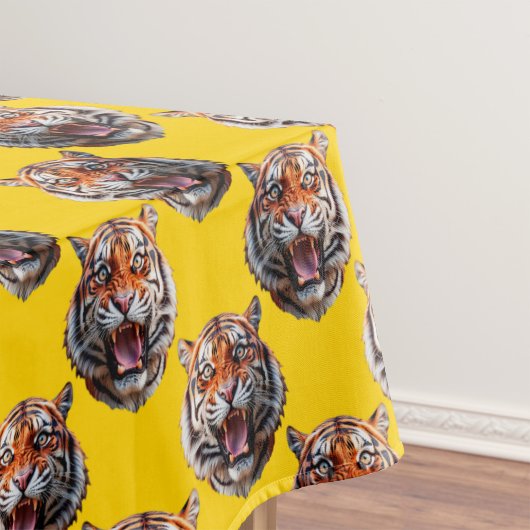 Tigerkopf-Musterdesign Gelb  Tischdecke