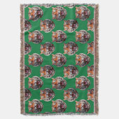 Tigerkopf-Musterdesign Grün Decke (Vorderseite Vertikal)