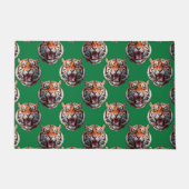 Tigerkopf-Musterdesign Grün Fußmatte (Vorderseite)