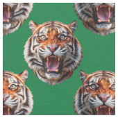 Tigerkopf-Musterdesign Grün Stoff (Nahaufnahme)