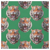 Tigerkopf-Musterdesign Grün Stoff (Muster)