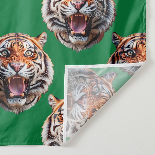 Tigerkopf-Musterdesign Grün Stoff