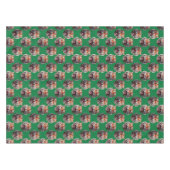 Tigerkopf-Musterdesign Grün Tischdecke (Vorderseite (Horizontal))