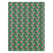 Tigerkopf-Musterdesign Grün Tischdecke (Vorderseite)