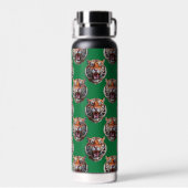 Tigerkopf-Musterdesign Grün Trinkflasche (Rückseite)