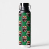 Tigerkopf-Musterdesign Grün Trinkflasche (Vorne)