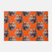 Tigerkopf-Musterdesign Orange Fußmatte (Vorderseite)