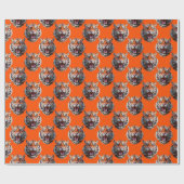 Tigerkopf-Musterdesign Orange Geschenkpapier (Flach)