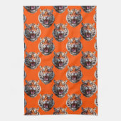 Tigerkopf-Musterdesign Orange  Geschirrtuch (Vertikal)
