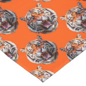 Tigerkopf-Musterdesign Orange  Kurzer Tischläufer (Ecke)