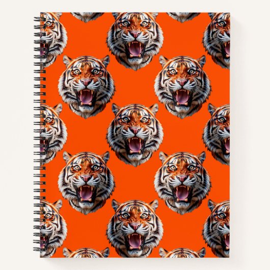 Tigerkopf-Musterdesign Orange  Notizblock (Vorderseite)