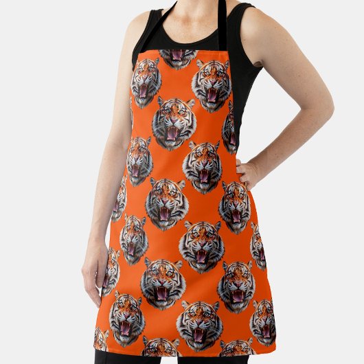 Tigerkopf-Musterdesign Orange  Schürze