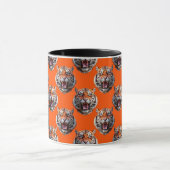 Tigerkopf-Musterdesign Orange Tasse (Zentrum)
