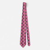 Tigerkopf-Musterdesign Rosa Krawatte (Vorderseite)