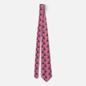 Tigerkopf-Musterdesign Rosa Krawatte (Rückseite)