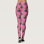 Tigerkopf-Musterdesign Rosa Leggings (Rückseite)