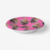 Tigerkopf-Musterdesign Rosa Pappteller (Gewinkelt)