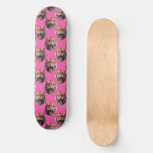 Tigerkopf-Musterdesign Rosa Skateboard (Vorderseite)