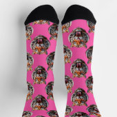 Tigerkopf-Musterdesign Rosa Socken (Oben)
