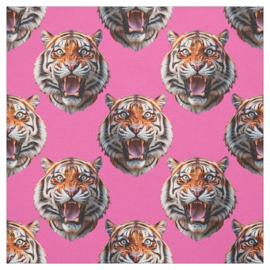 Tigerkopf-Musterdesign Rosa Stoff (Muster)