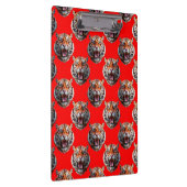 Tigerkopf-Musterdesign Rot Klemmbrett (Rechts)